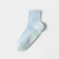 Calcetines de yoga azul claro con lunares, borde de volantes y suela antideslizante - Talla Única / 10 Piezas/Paquete / Azul