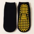 Calcetines antideslizantes negros con puntos de silicona amarillos para yoga y deporte - 1 año-4 años / Negro
