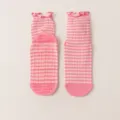 Chaussettes de yoga antidérapantes rayées rose pour femmes, chaussettes de fitness et pilates. - Taille Unique 35-42 / Série rose n° 2