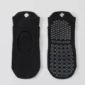 Non-slip black yoga socks for Pilates featuring a breathable open cutout design and grippy sole - One Size / Black