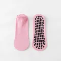 Rosa rutschfeste Yoga-Socken mit schwarzen Gumminoppen für Trampolin und Bodenbeläge - Rosa