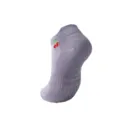 Purple low-cut yoga socks with anti-slip silicone dots and cherry embroidery - One Size / Purple