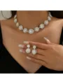 Set di gioielli da sposa in argento con collana in zircone e orecchini abbinati - Set Collana e Orecchini / Cluster Di Fiori Tondo Argento (053)