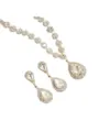 Elegante set di gioielli da sposa con cristalli a goccia, collana e orecchini per nozze - Set di Collana e Orecchini a Goccia d'Acqua con Strass (64) / Argento