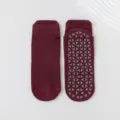 Professional anti-slip Pilates and yoga socks with grey triangular grippers in wine red - Adult 36-44 / Burgundy