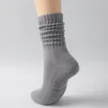 Grey thickened non-slip yoga socks for women, ideal for Pilates and fitness sports - One Size / Gray