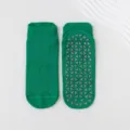 Green professional non-slip Pilates yoga socks featuring grey silicone grip bottom - Adult 36-44 / Dark Green