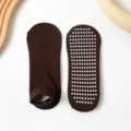 Calcetines Antideslizantes de Yoga Marrones para Interior Suelo Fitness Adultos - Café