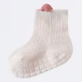 Atmungsaktive rosa Maschen-Babysocke mit rutschfester Sohle für Kleinkinder - 0-2 Jahre Empfohlene Fußlänge 9-12CM / Rosa