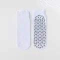 Professional white non-slip Pilates yoga socks featuring grey triangular grips - Adult 36-44 / White