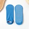 Calcetines de yoga antideslizantes azules con puntos blancos para fitness y ejercicio en casa. - Azul Medio