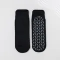 Black anti-slip Pilates socks with triangular grip soles for yoga and fitness - Adult 36-44 / Black