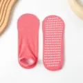 Calzini antiscivolo rosa, morbidi calzini da pavimento in cotone con punti bianchi yoga. - rosa pesca