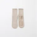 Calze da yoga beige a metà polpaccio in cotone con grip in silicone antiscivolo - Taglia unica / Beige