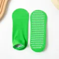 Calzini da yoga antiscivolo verde brillante con pois bianchi per fitness e uso domestico. - Verde