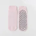 Professional pink anti-slip yoga socks with grey silicone grippers for Pilates and dance - Adult 36-44 / Carmine Pink