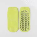 Anti-slip yoga pilates socks in bright lime green with triangular silicone grippers - Adult 36-44 / Neon Lime