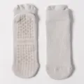 Calze yoga in cotone 90% per donna con punti in silicone antiscivolo color grigio chiaro - Taglia unica / Grigio chiaro