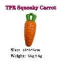 Durable squeaky TPR carrot dog chew toy in vibrant orange and green, size 13x5x5cm - TPR Squeaky Carrot / 13x5x5cm