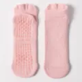 Calze da yoga antiscivolo in cotone rosa con inserti in silicone per Pilates e sport. - Taglia unica / Rosa pelle