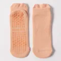 Calze da yoga antiscivolo in cotone pesca con gommini in silicone per pilates e fitness - Taglia unica / rosa carne