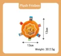 Frisbee giocattolo in peluche arancione per animali con etichette colorate, misura 13 cm - Frisbee in Peluche / 13x13cm