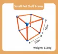Struttura per esercizi in PVC arancione e blu per piccoli animali, cubo 50x50x50cm - Supporto Piccolo per Animali / 50X50X50cm
