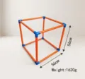 Telaio per esercizi in PVC per animali domestici, arancione e blu, cubo da 56 cm - Supporto Grande per Animali / 56x56cm