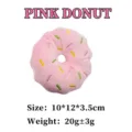 Giocattolo di peluche rosa a forma di ciambella per animali con ricami colorati - Ciambella Rosa / 10x12cm