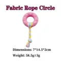 Anello da masticare rosa per animali con coda in tessuto intrecciato, 14,5 cm - Anello in striscia di tessuto rosa / 7x14.5x2cm