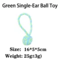 Durevole gioco da masticare per animali in corda di cotone annodata a strisce verdi - Green Single Loop Ball / 16x5x5cm