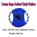 Frisbee per animali in tessuto Oxford blu e corda di cotone con stampa a zampa - Frisbee in Corda di Cotone Blu / 18x18x1.6cm
