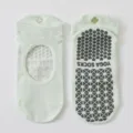 Anti-slip yoga socks with heart-shaped silicone grips and breathable open-top design - One Size / Light Green