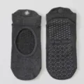 Professional anti-slip yoga socks for pilates in breathable charcoal grey cotton knit - One Size / Dark Gray