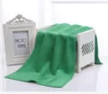 Close-up of vibrant green microfiber cleaning towel showing soft plush texture and edge - Green / 30*30cm (Medium Thick)
