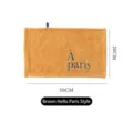 Brown coral fleece kitchen hand towel with À paris embroidery 30x50cm variant - 30x50cm / Coffee (À Paris Style)