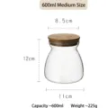 Bocal de conservation moyen de 600 ml en verre borosilicaté avec couvercle - 700ml