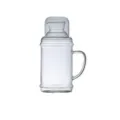 Large capacity 2L transparent glass cold water pitcher with retro handle and lid - 40oz