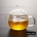 400ml hammered borosilicate glass tea cup with infuser and lid for home and office use - 400ml Hammered 3-piece Cup