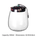Barattolo in vetro borosilicato da 650ml con coperchio decorativo in tessuto per alimenti - 650ml (Tondo)