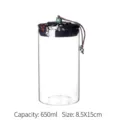 Barattolo in vetro borosilicato da 650ml con coperchio in tessuto decorato a fiori - Stile del Corpo Dritto / 650ml