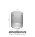 Ribbed glass coffee cup with 260ml capacity and heat-resistant design for home use - Ribbed Cup (201-300ml) / Clear
