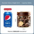 650ml airtight glass food storage jar with natural acacia wood lid for kitchen - 10*10cm 650ml Spiral Port (100/Box)