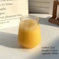 Minimalist ribbed high borosilicate glass cup for milk and coffee, 435ml capacity - 435ml / 条纹杯矮款