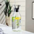 Dänische Art Glas Kaltwasserkanne große Kapazität Saft Teekanne hitzebeständiges Borosilikat - Zylinder Stil / 1000ml