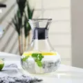Glass cold water pitcher large capacity juice jug clear glass teapot with lid for home - Round-Bellied Style / 1000ML