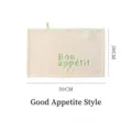 French style cream coral fleece hanging kitchen towel with Bon Appetit embroidery - 30x50cm / White (Bon Appétit Style/Green Letters)