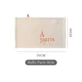 White French style coral fleece hand towel with 'À paris' embroidery, 30x50cm size - 30x50cm / White (À Paris Style/Orange Letters)