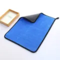 Durable blue thickened microfiber cleaning towel with black stitched edges and loop - 20*30cm / Grey Blue