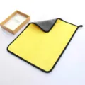 Professional thickened dual-sided microfiber cleaning cloth in yellow and grey colors - Grey Yellow